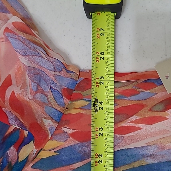 NWT Figueroa & Flowers colorful blouse with sheer sleeves size 2X - Picture 6 of 9